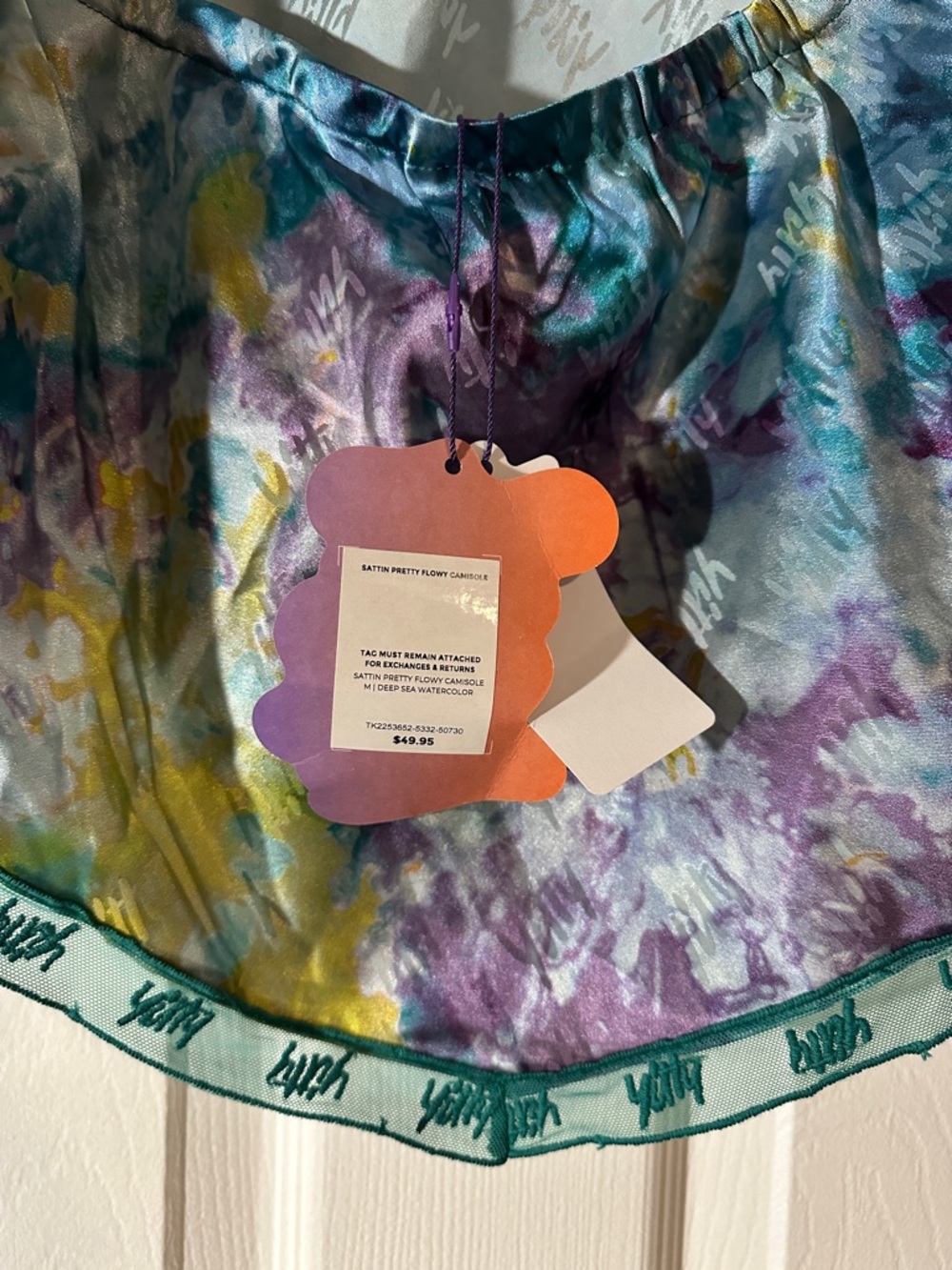 YITTY Teal, Purple & Yellow Handkerchief Hem Cami - Picture 3 of 3